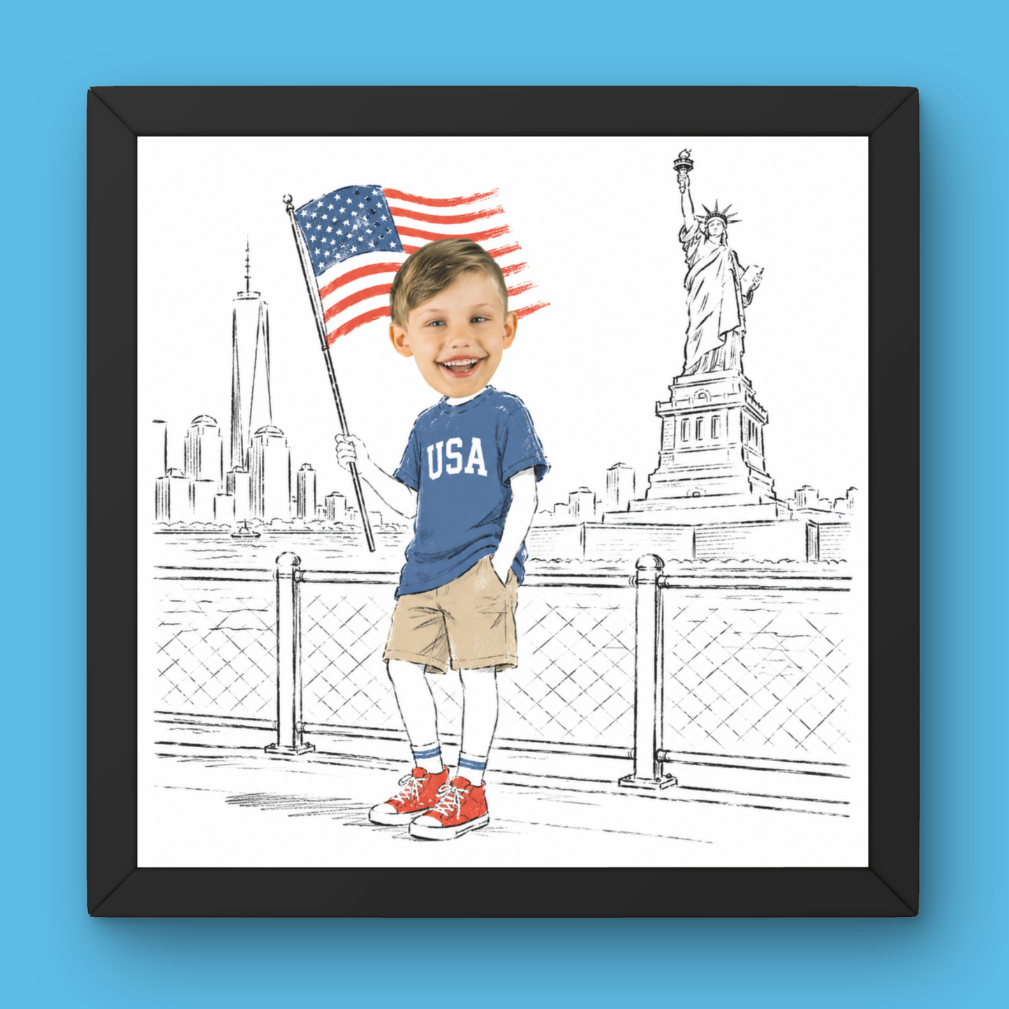 FLYING USA FLAG